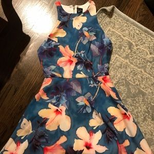 Windsor flare floral mini dress